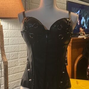 Black Leather Corset Top